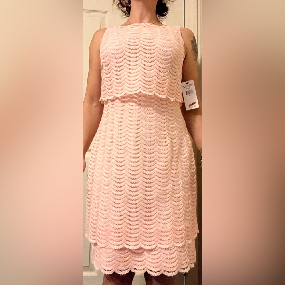 American Living Blush Lace Midi Dress